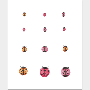 Watercolor fun ladybug pattern Posters and Art